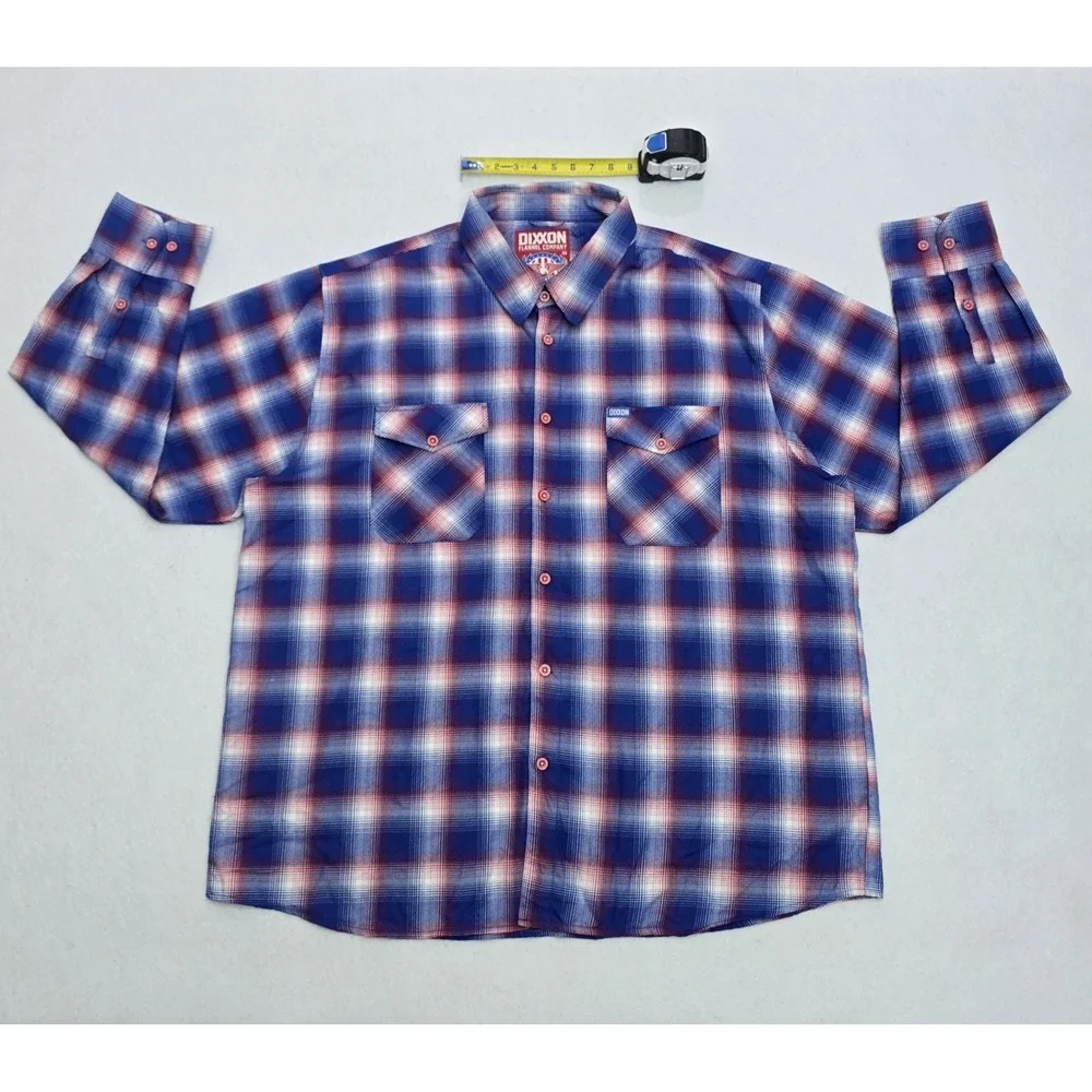 Dixon Flannel Company Glory Long Sleeve Flannel Red White Blue Mens Size 4XL - Picture 13 of 15